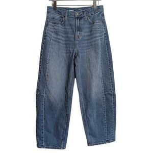 Old Navy Womens Size 8 Blue High-Rise Barrel‎ Leg Jeans Light Wash Denim